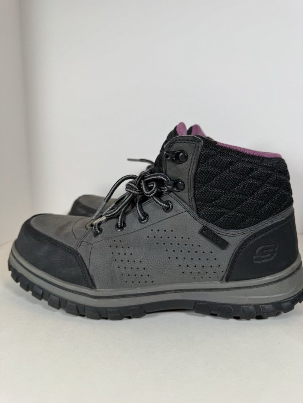 SKECHERS Mccoll Composite Safety Toe Work BootsWomen Size 9 Gray Black